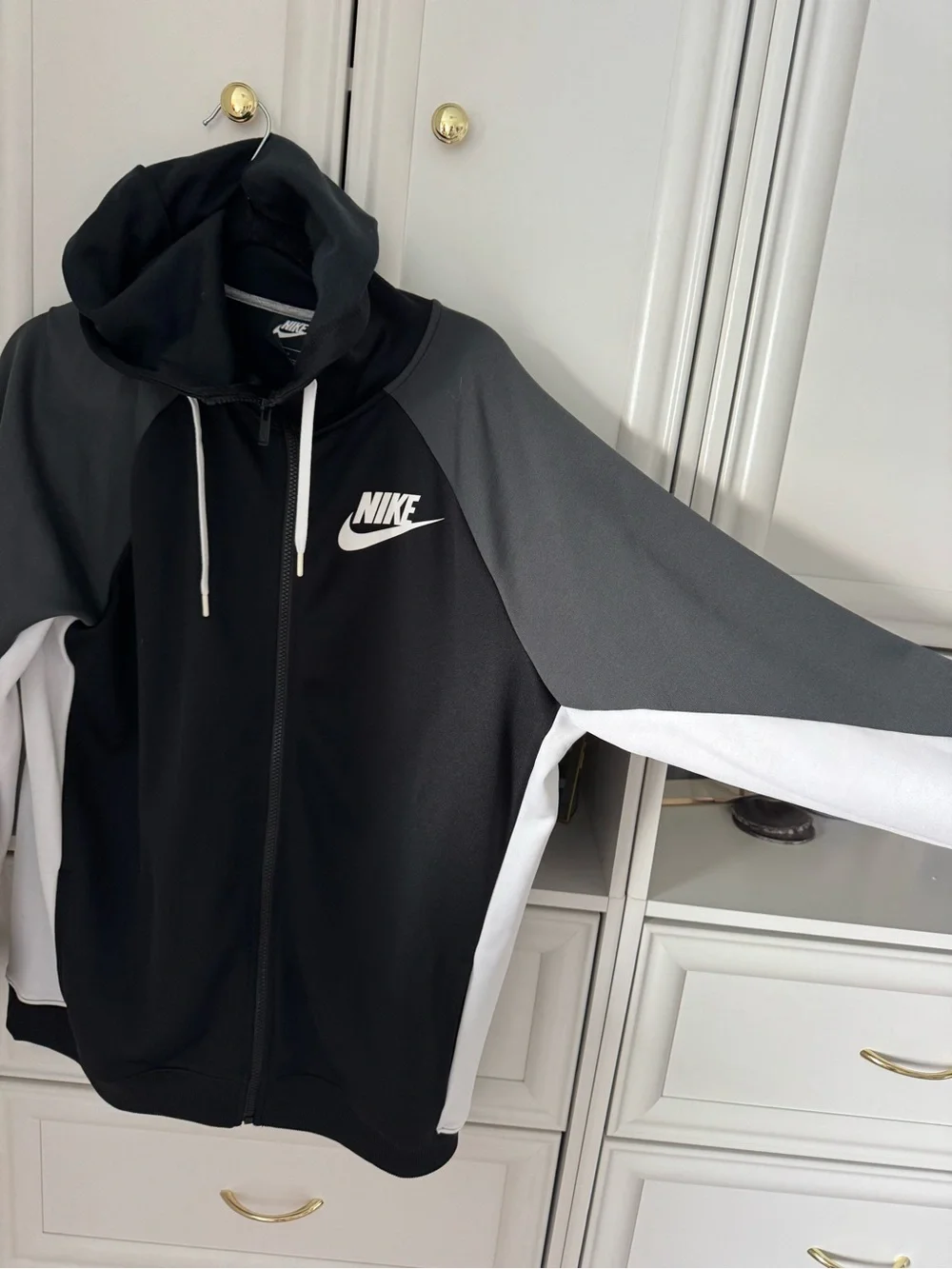Nike Black Hoodie with White Logo Tag